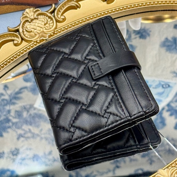 🆕 KURT GEIGER LONDON 🧿 NWOT All Black Leather Multi Card Holder - Picture 5 of 11